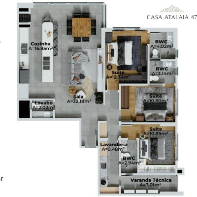 Apartamento Duplex no Casa Atalaia 47