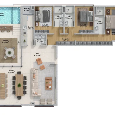 Apartamento no Terrazas do Porto